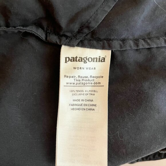 Patagonia Size L June Lake Dress Dark Grey Shift Short Sleeve *Flaw - Picture 11 of 11